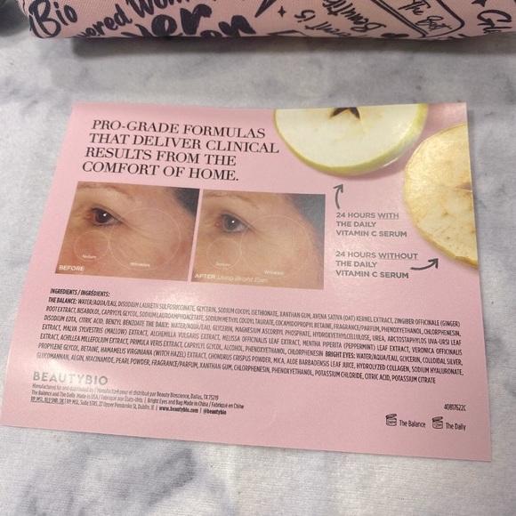 BeautyBio Beauty Gift Set 4pc, Cleanser, Vitamin C Serum, Eye Patch, Bag, NEW - Picture 8 of 16